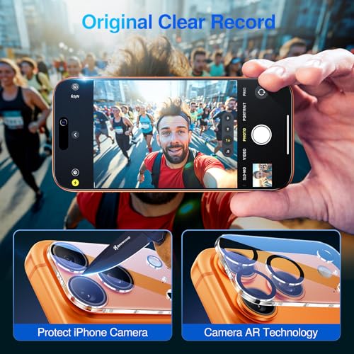 Image of SMARTDEVIL (2+2 Pack Privacy Screen Protector for iPhone 17 Pro Max with 2 Camera Lens Protectors, 28 Anti-Spy 9H Tempered Glass, Anti-Scratch, SmartPull Frame Bubble-Free Install, Case-Friendly