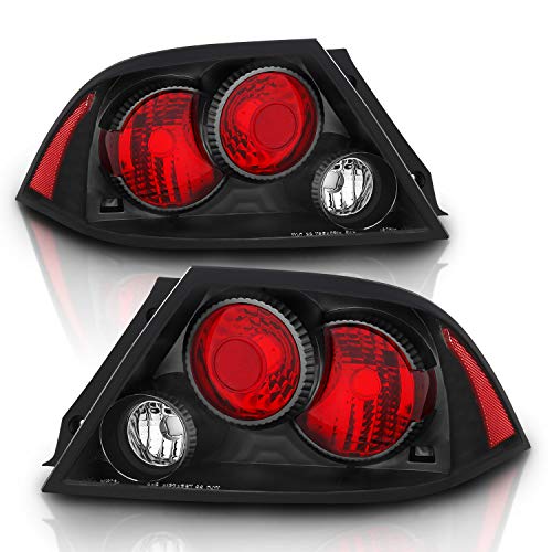 AmeriLite Black Replacement Brake Taillights Set For Mitsubishi Lancer - Passenger and Driver Side