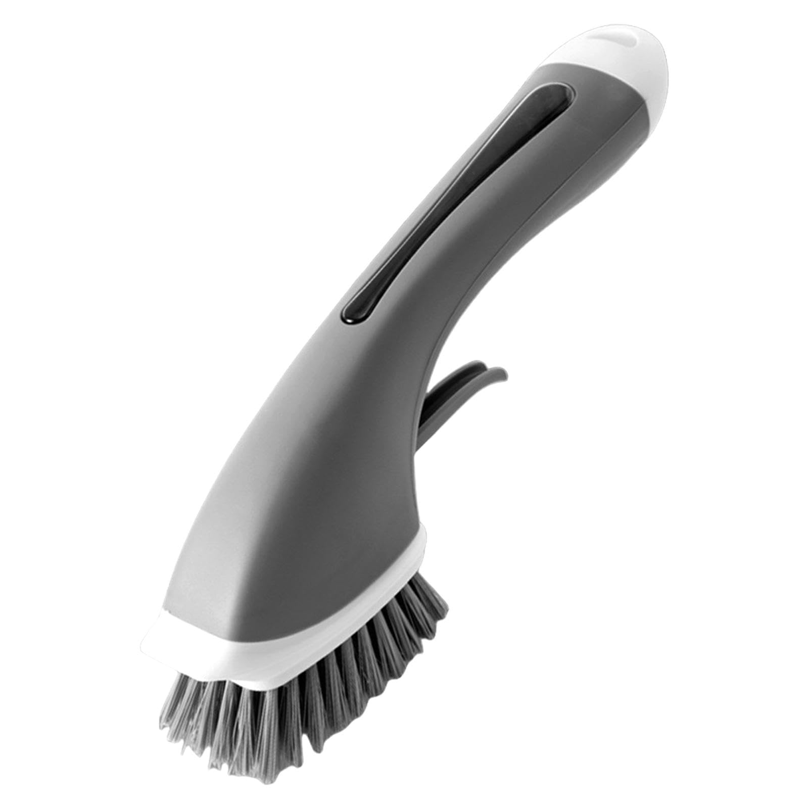 Cepillo for rincones, Cepillo for Fregar, Cepillo for Platos de Cocina, cepillos de Cocina for Platos, dispensador de jabón, fregador, Cepillo automático for Platos - Agregar detergente(Gray)