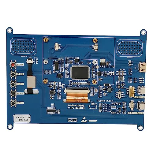 7-Zoll-IPS-Touchscreen für Rapbberry Pi 4, 1024 X 600 Kapazitiver HDMI-tragbarer Monitor, Typ-C-Netzteil, für Rapbberry Pi 3 2 1 B, PC, Fernseher, Videospielkonsolen (Bildschirmmodul und Kabel) – Bild 7