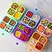 KEMETHY 6 Pcs Bento Snack Containers, Reusable 4 Compartment Food Storage Container with Lids, Divided Lunchable Container, Freezer, Microwave & Dishwasher Safe (6 Color)
