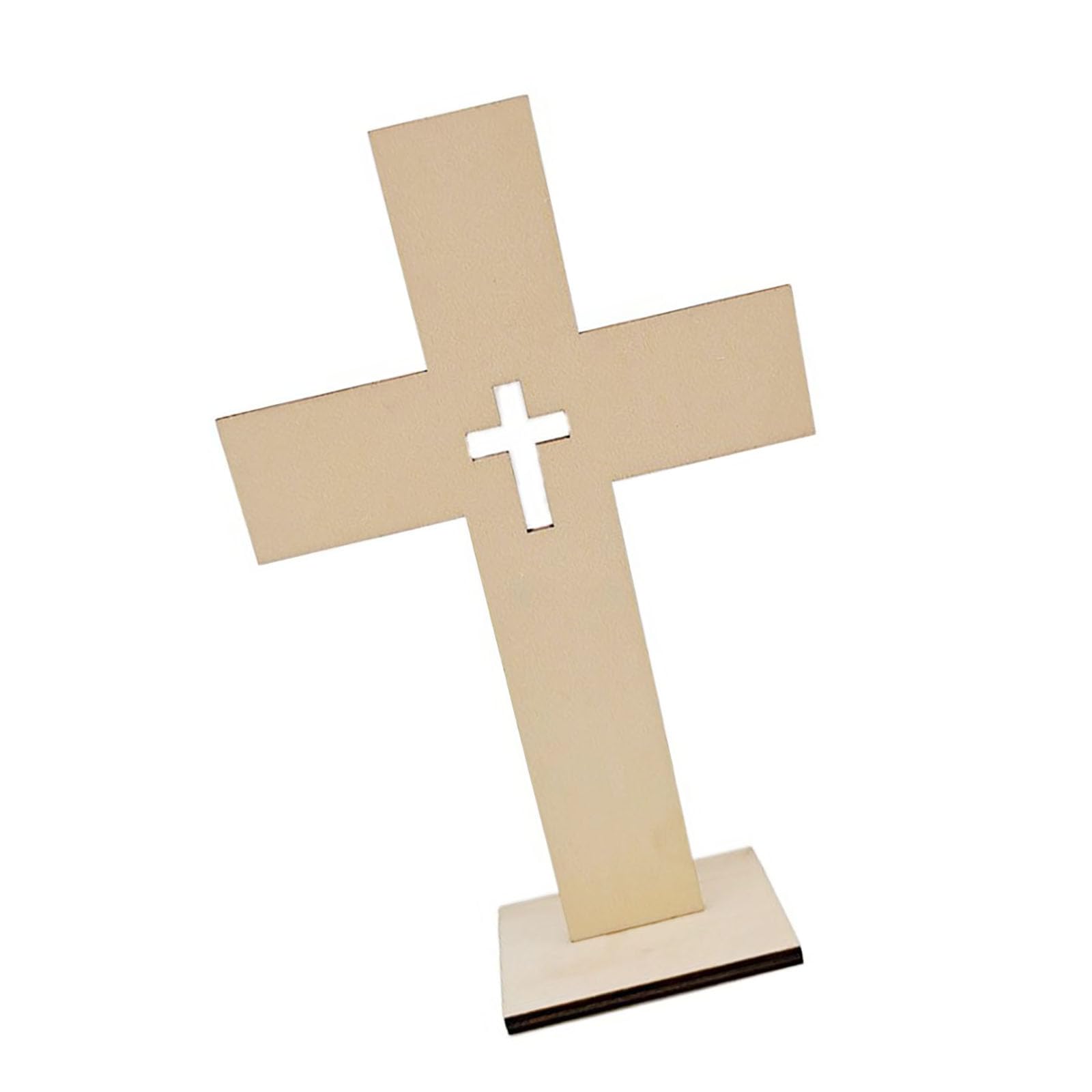 Tsophreniq 10Pack Unfinished Wood Crosses with Stands for Projects and Faithful Decorations Ornament Craft Crosses