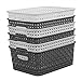 Produktbild Qshape Aufbewahrungskörbe, Kunststoff, Geflochten, Weiß/Grau, 6 Stück