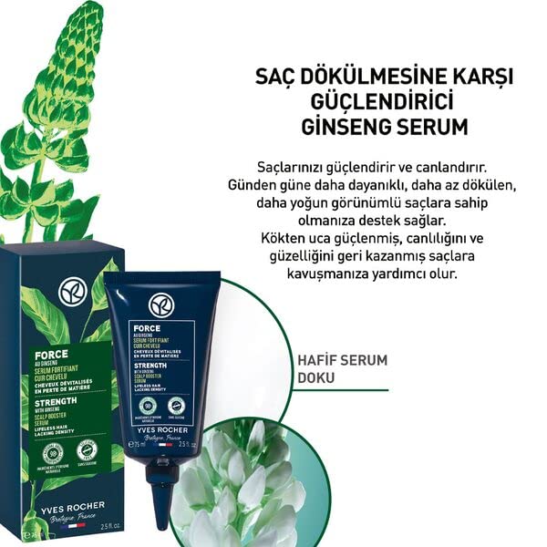 Yves Rocher Serum Force Intensive Scalp Booster Strenth Serum Treatment Hair Care - 75 ml. / 2.5 fl.oz. - Image 3