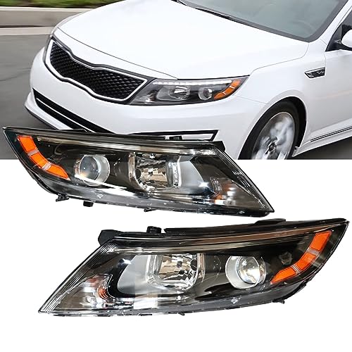 Halogen Headlight Assembly for Kia Optima 2014 2015 Replacement Front Headlamp W/O LED DRL (Left+Right)