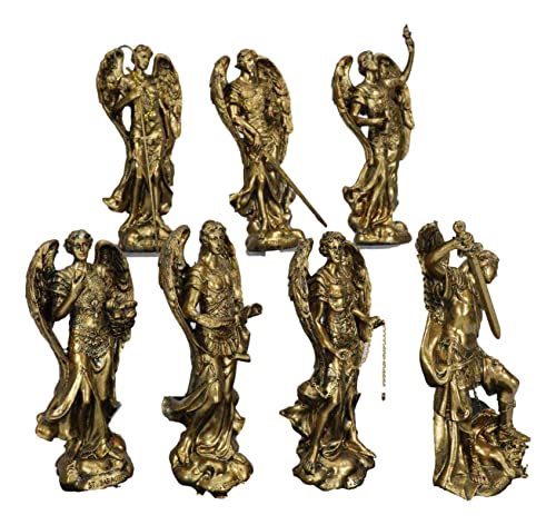 Set de siete arcángeles figuras de resina 4.75 pulgadas miniatura 3