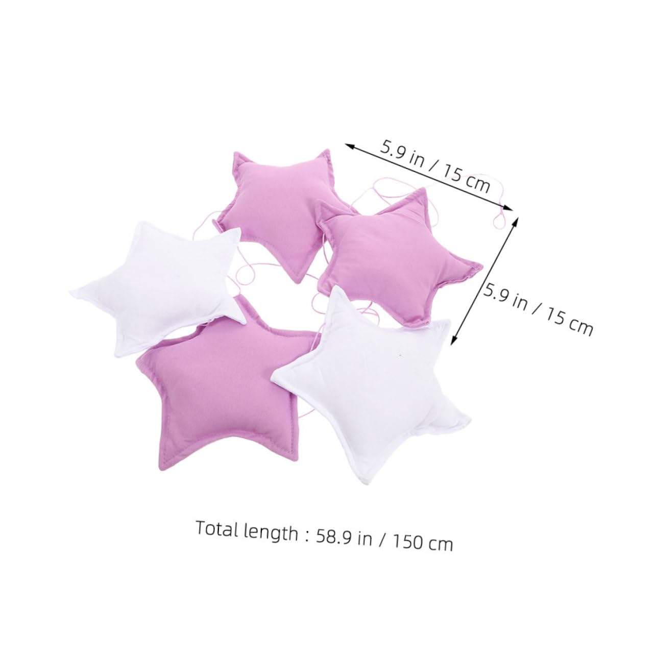 ABOOFAN 2Pcs Cloth Star Garland Adorable Hanging Stars Banner for Nursery Playroom Soft Fabric Bunting for Tents Canopies and Rooms