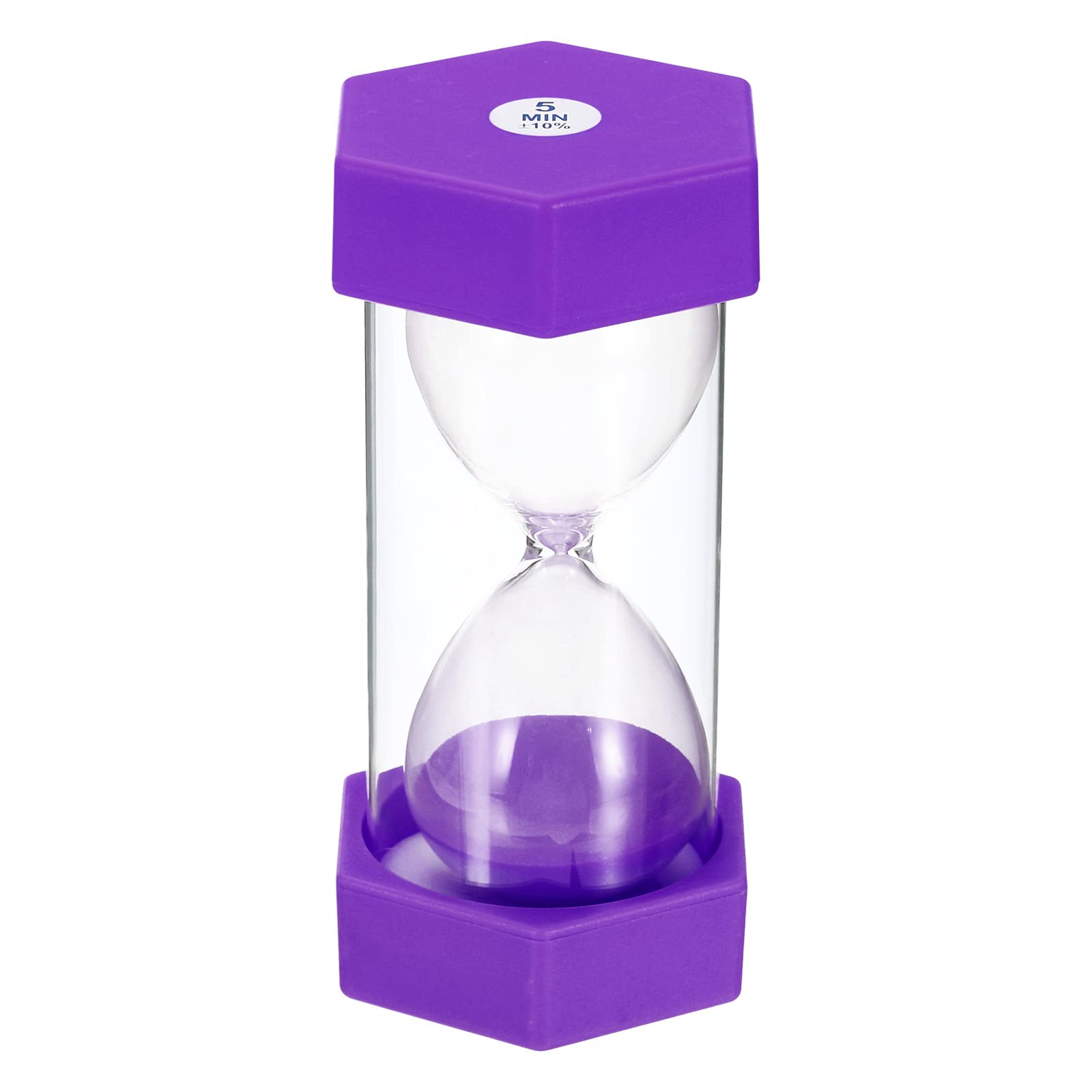 PATIKIL 5 Minute Sand Timer, Hexagon Small Sandy Clock with Plastic Cover, Count Down Sand Glass for Games Kitchen