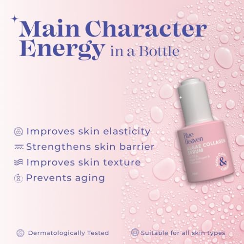 Image of Blue Heaven 0.5% Algae Collagen Anti Aging Serum for Women | 1% Probiotics | Boosts Natural Collagen | Prevents Aging | Strengthen Skin Barrier Face Serum for Men and Women | 20ml