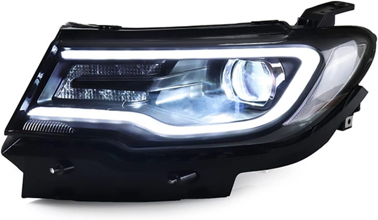 Head Lamp Compatible With Jeep Compass Headlights 2018 LED Headlight LED DRL Hid Bi Xenon Auto Accessories(Headlight No Bulb)