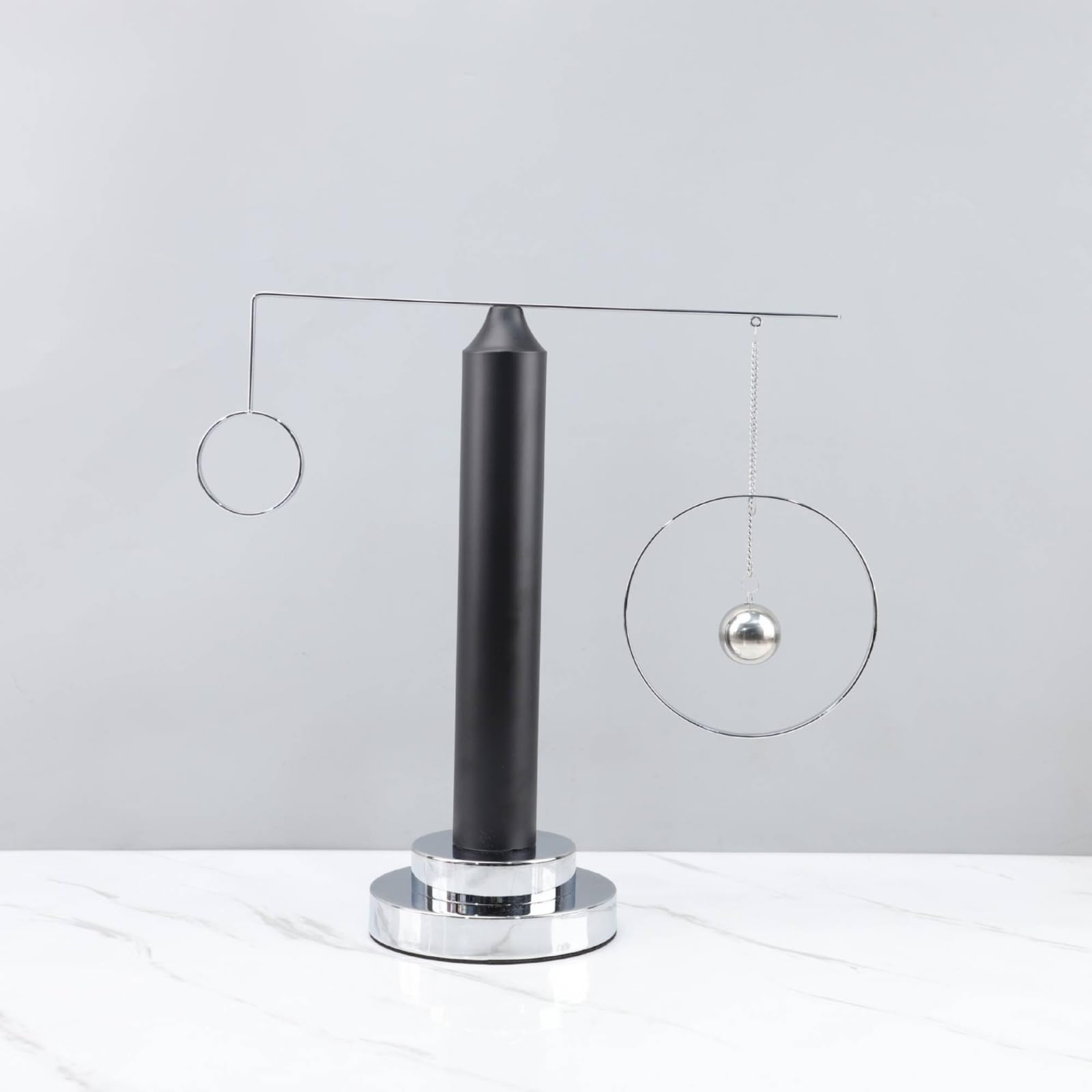 Amazon.co.jp: Jinhxofs 吊り輪付き金属オブジェ 黒とシルバー 鏡面