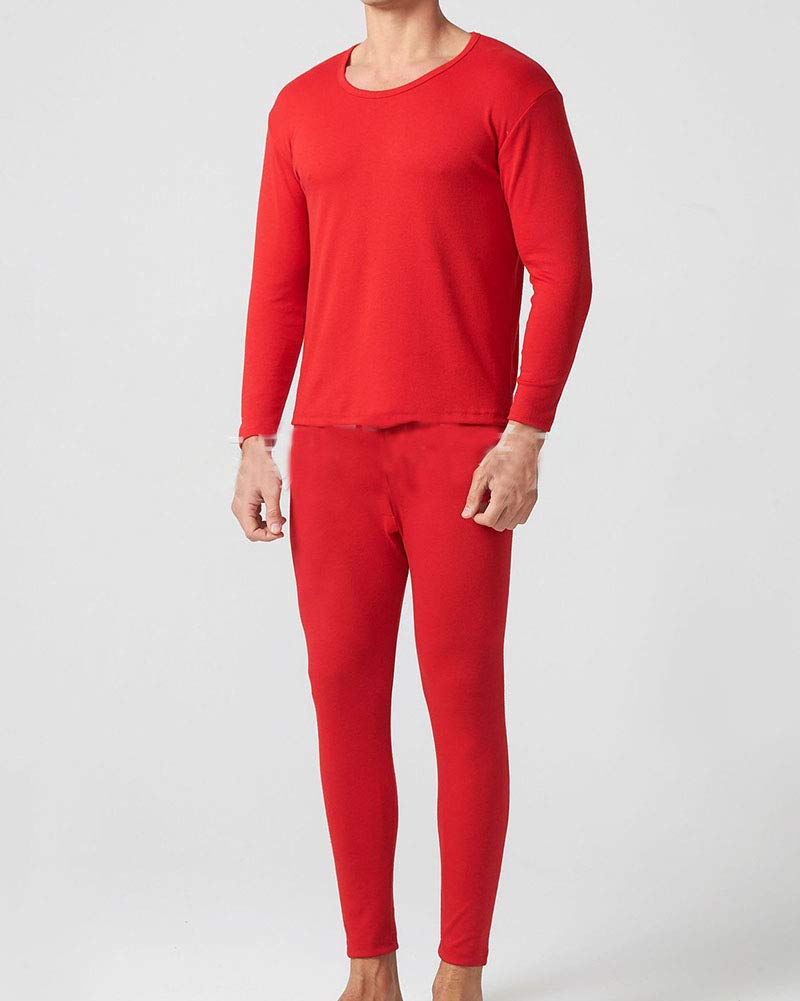 Uomo Termico Set di Biancheria Intima Velluto d'oro Foderato in Pile Inverno Caldo Girocollo Maglietta a Manica Lunga Top e Pantaloni Leggings Bottom Lunghi Plus Size