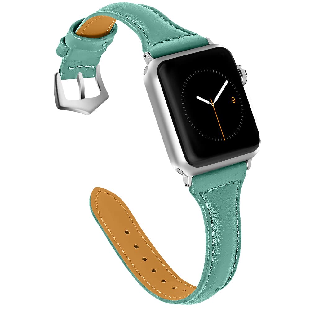 Leather Bands Compatible Apple Watch Bands For Women 38mm 40mm 41mm 42mm 44mm 45mm 46mm 49mm, Top Grain Leather Band Replacement Strap for iWatch Ultra SE SE2 Series 11 10 9 8 7 6 5 4 3 2 1