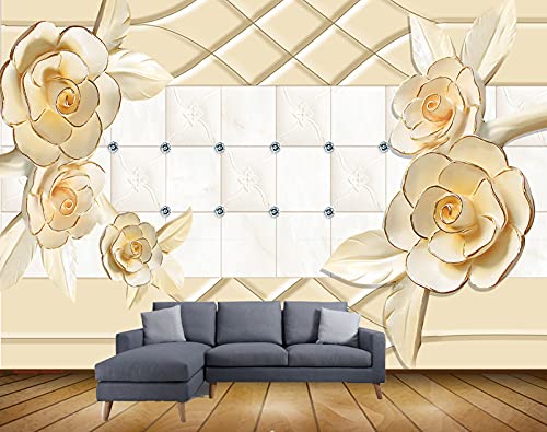 Beibehang Exclusive BRZ0474 Beautiful Jewellery Designed Flowers HD 3D Wallpaper(182 cm x 152 cm)