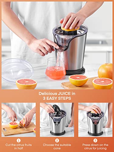 FOHERE Electric Citrus Juicer with Dual Cones — view 4