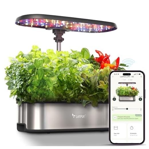 LetPot LPH-SE Hydroponics Growing System, 12 Pods Smart Herb Garden Kit Indoor, Indoor Garden, APP & WiFi Controlled, with 24W Growing LED, 5.5L Water Tank, Pump System, Automatic Timer