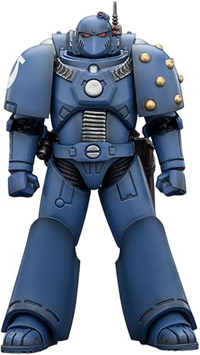 Miniatura 16 de JOYTOY Warhammer 40,000 figura de acción de 1/18 Ultramarines Capitán con paquete de salto colección modelo regalos de cumpleaños Capitán con Jump