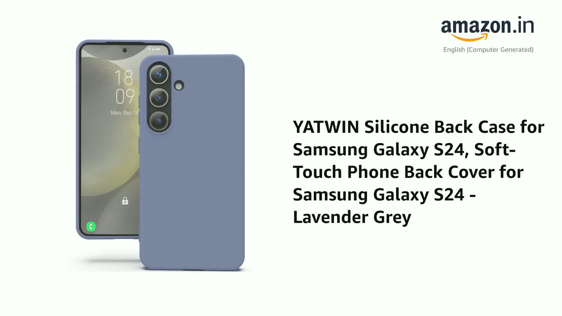 YATWIN Silicone Back Case for Samsung Galaxy S24, Soft-Touch Phone