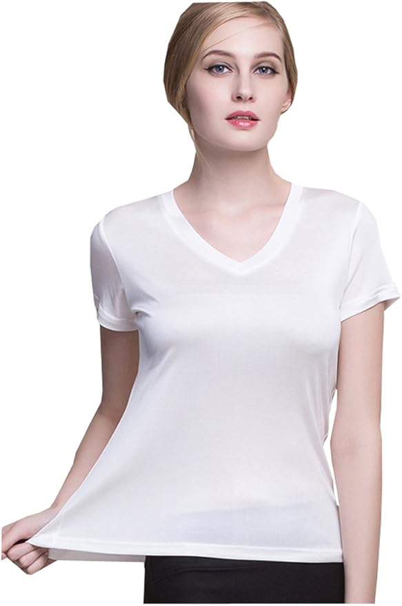 Women's short sleeve silk undershirt Clearance