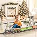 TEMI Large Train Set - Kids Electric Train Toy with 3 Way Smoke Locomotive, Light and Sounds, Cargo Cars and Long Tracks, Large Gift Train Set for Boys & Girls