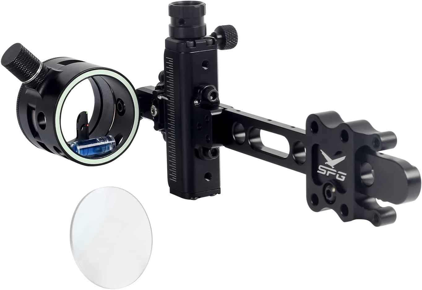 Archery Bow Sight for Compound Bows Target Hunting Single Pin or 5 Pin Bow Sight with 6X 1.75 Scope Lens Long Bar Right Hand for Quicker Sight Acquisition