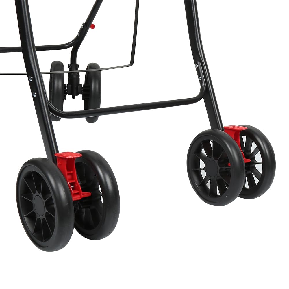 Passeggino 2 in 1 per cani e gatti, pieghevole e pratico, con navicella rimovibile di sicurezza, fino a 20 kg, per cani di piccola taglia media (blu)