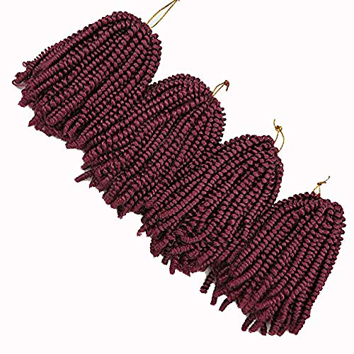 4 Pack Spring twist hair braiding 8 inch Nubian twist crochet Hair Extensions Synthetic hair for braiding jamaican bounce crochet hair（8inch Bug）