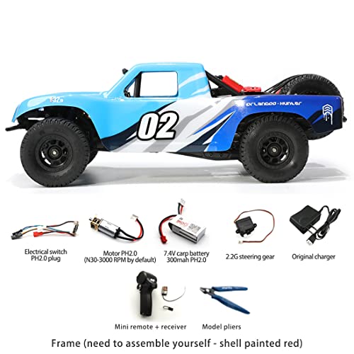 Image of 1 /32 OH32X02 RC Racing Drift Car, 2.4G All Terrains Electric Straight Bridge Off-Road Short Truck, RC Rock Crawler Vehicle Model Gifts for Adults (KIT)