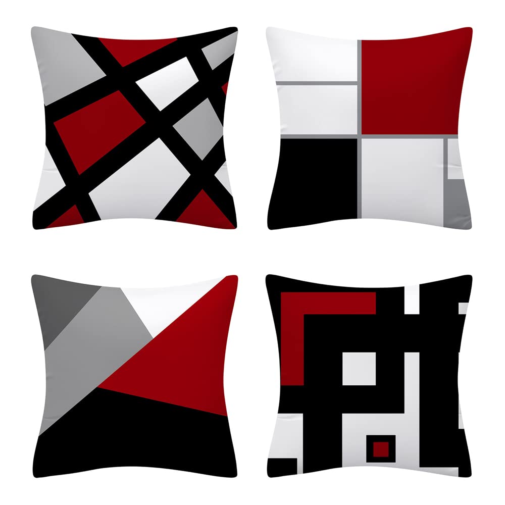 QIUKUN Lot De 4 Housses De Coussin Décoratives Carrées à Motif Abstrait
