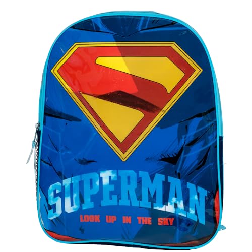AI ACCESSORY INNOVATIONS Superman Backpack 15 Superhero School Bag for Boys Blue