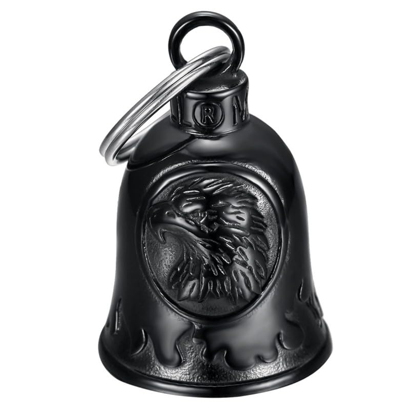 Campana de motocicleta MOCY BELL Aigle USA en acero inoxidable negro para moteros