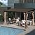 SHPAI 12’ x 14’ Lean to Gazebo, Outdoor Wall Mounted Gazebo Aluminum Frame, Hardtop Pergola with Galvanized Steel Sloping Roof for Patio Deck Garden Backyard, Curtain and Netting Included