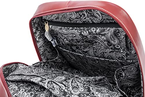 McKleinUSA Women's Leather Business Laptop Tablet Backpack, Red, Small4