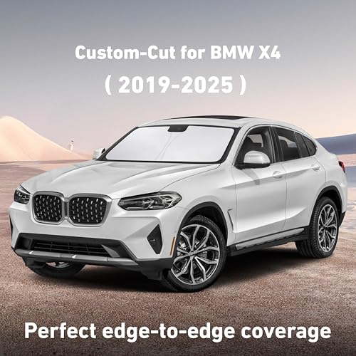 Image of EcoNour Windshield Sunshade Compatible for BMW X4 2019-2023 2024 2025, Sun Visor for Front Windshield & Window Sun Shade Cover, UV Heat Blocker & Protector, Car Accessories