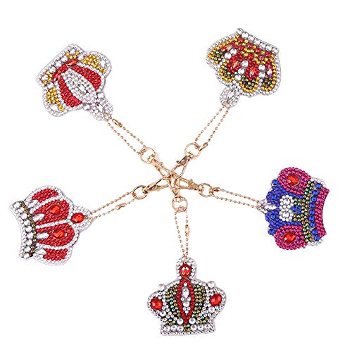 Porte-clés semi-finis - 5 pièces - Couronne de bricolage - Pour peinture diamant - Cadeau Cover