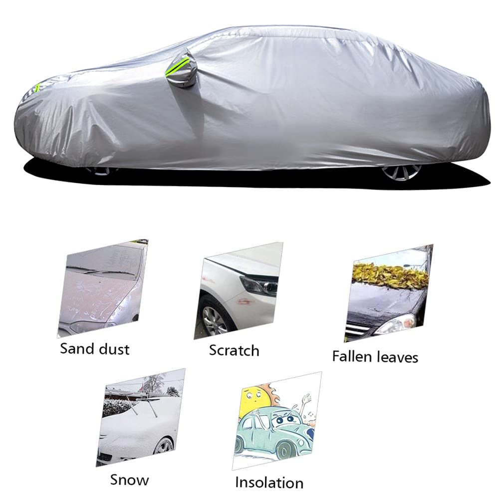 ACAGALA Car Cover Full Sedan Covers with Reflective Strip Sunscreen Protection Dustproof UV Scratch-Resistant Universal XL — view 7