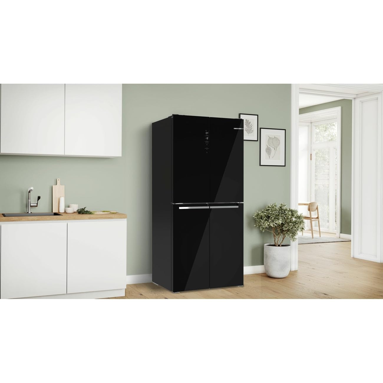 BOSCH Frigorí­fico americano KMC85LBEA Clase E 1,89mX85.5cm No Frost Negro