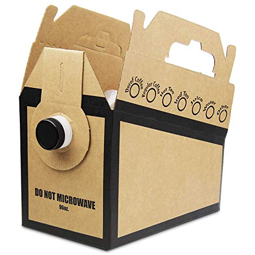 [5 Pack] Disposable Coffee Dispenser, Insulated Hot Cold Bulk Beverage Server Carafe, Box Of Joe To Go, 96Oz 0.75Gal #TOP4