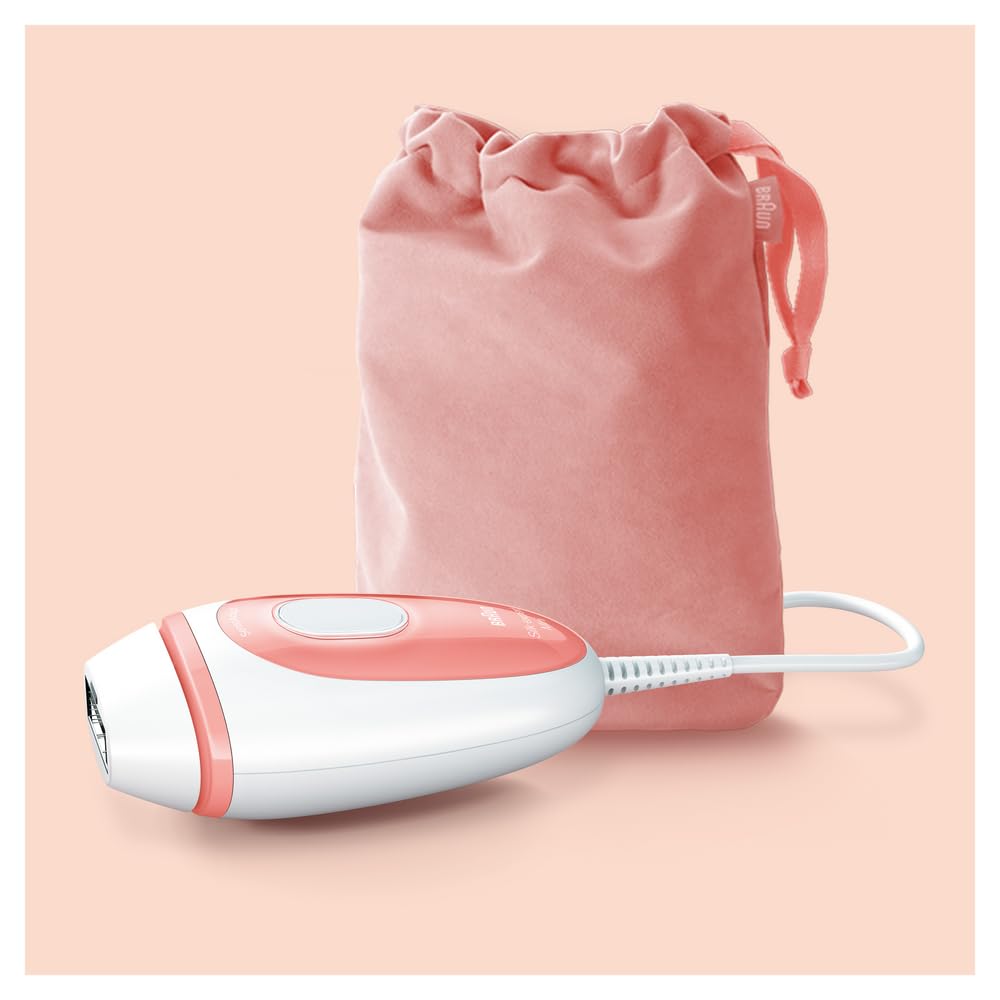 Braun IPL Silk Expert Pro Mini Haarentfernungsgerät Damen, sichtbare Haarentfernung, mit Reise-Etui, Alternative zur Laser Haarentfernung, PL1014, weiß/rosa