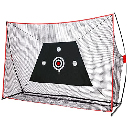 Golf Practice Hitting Net 10' x 7' for Backyard Driving-Golf Practice Net Indoor Outdoor Portable Golf Net Bundle Practice Driving Range Golf Chipping Hitting Net with Target and Carry Bag