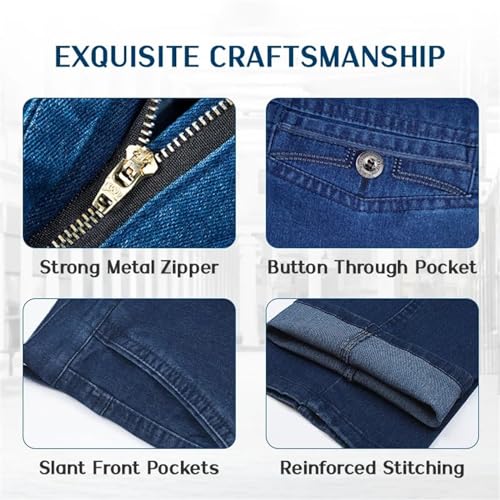 FOLENZU Jett Jeans for Men, Jettjeans - Men's High Waist Straight Fit Stretch Jeans, Slim Fit Jeans4