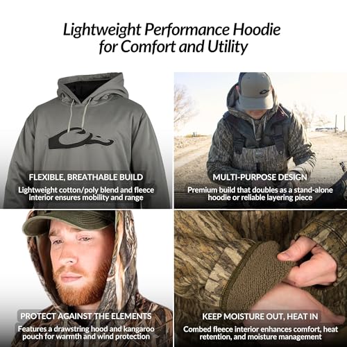 Image of Drake Waterfowl MST Performance Camouflage Hoodie, Double-Lined Hood, Cotton /Poly Blend, and Kangaroo Pouch for Comfort