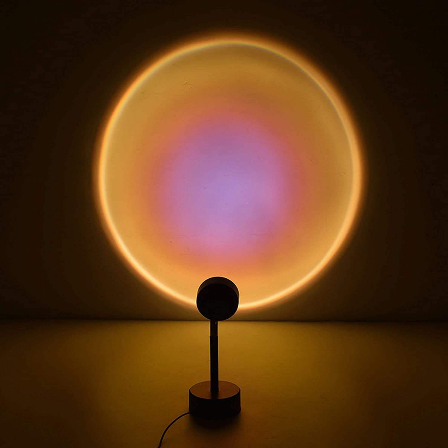 New Sunset Table Lamp Rainbow Light Projection Sunset Light Projection Creative Showroom Bedroom Background Wall Colored Lights 5V USB Power Supply (Sun)