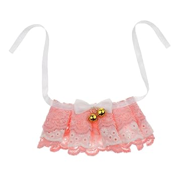Meri SHOPP Pink Pet Lace Scarf Accessories Adjustable Collar Wedding Neckerchief XS