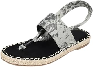 LANJIA Womens Summer Sandals Comfortable Pu Breathable Shoes Rope Animal Print Ankle Buckle Open Toe Slingback Summer Sandals Indoor and Outdoor
