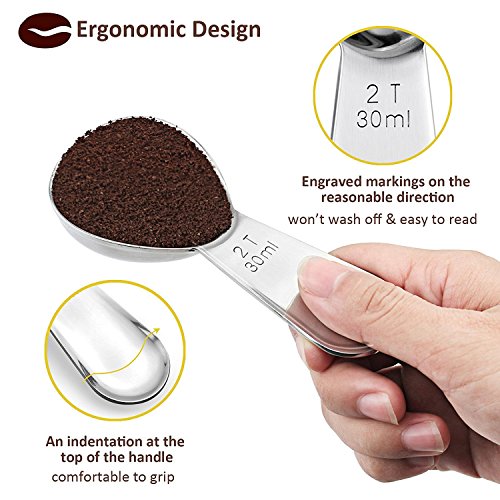 1Easylife Endurance 18/8 Stainless Steel Coffee Scoop, 2 Tablespoon (30ML) Exact, Pack of One