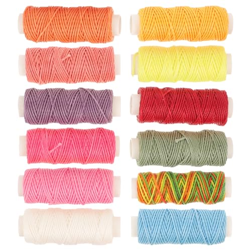 Hilos encerados para costura SHINEOFI 12 rollos multicolor miniatura 1