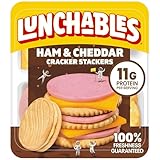 Ham & Cheddar Cheese Cracker Stackers Kid Lunch Snack by Lunchables 3.5 oz Tray - Pack of 6