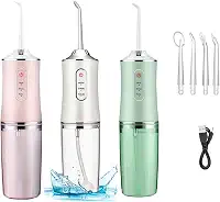 Irrigador Oral Limpeza Profunda Jato De àgua Supersônico 3 Modos Diferentes Tanque de 230ML Eletrico Dentes e Gengiva Aparelho Ortodôntico Enxaguador Bucal Eletrico - Premium