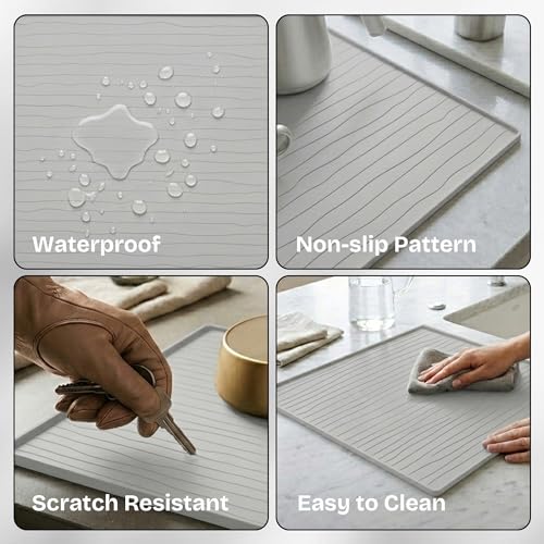 Image of 2 PC Washer and Dryer Top Cover Protectors 25 inch x 25 inch, Laundry Machine Dust Guards (Moonstone (Light Grey))